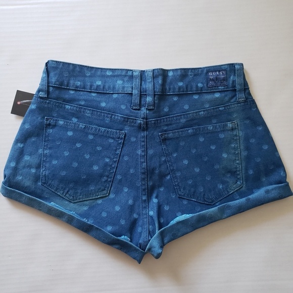 NEW GUESS Scarlet Polka Dot Denim Shorts SZ 27 - Picture 5 of 5